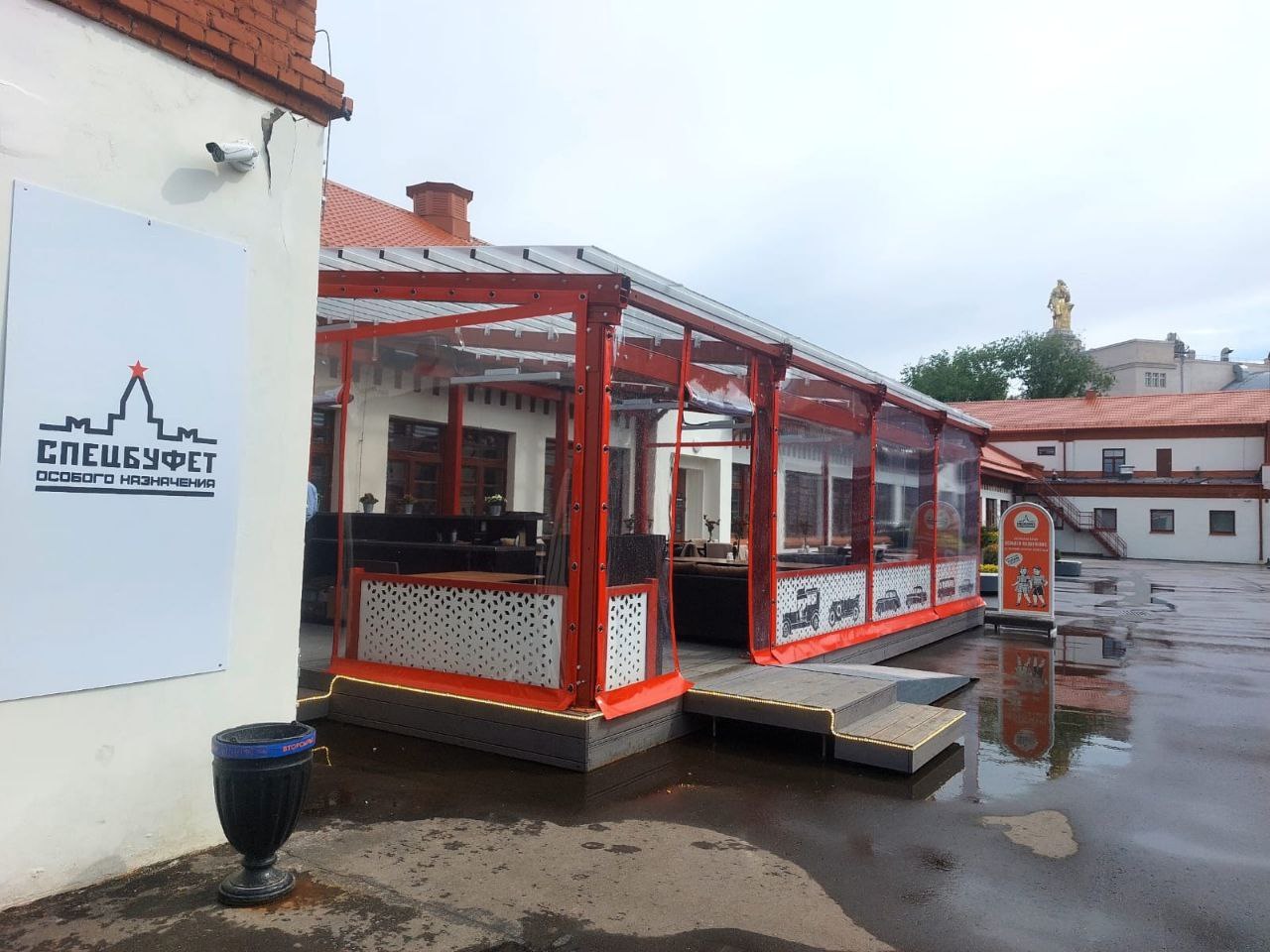 ПВХ шторы для летней террасы кафе в Донском