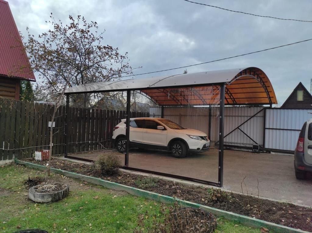 Прозрачные шторы ПВХ для навеса под автомобиль в Донском
